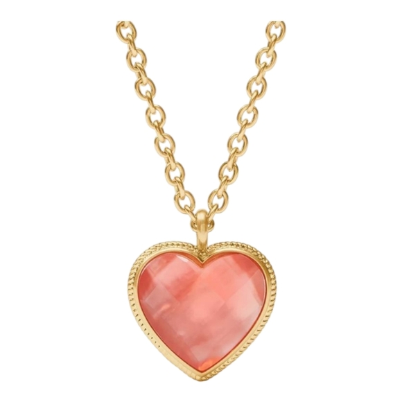 Julie Vos Jewelry - JULIE VOS Reversible PINK Crystal Heart Pendant Necklace NWT 24k Gold Plate 36"